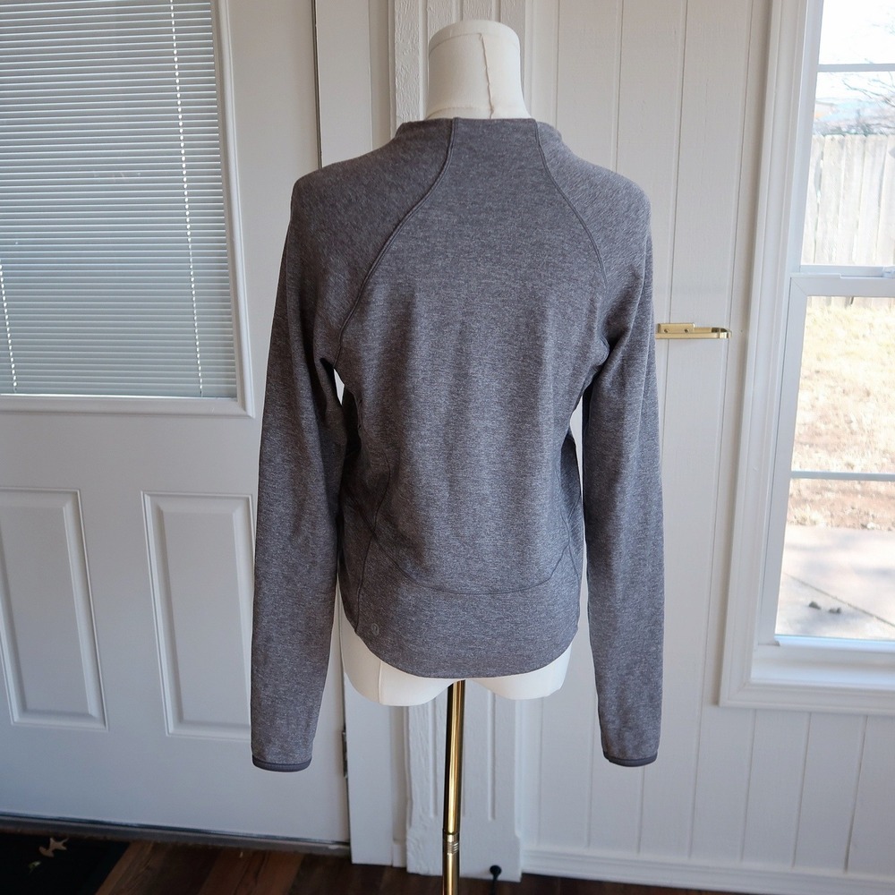 Lululemon Womens Hill and Valley Mock Neck Pullover Sweatshirt Top Size 6 Gray - Picture 5 of 9